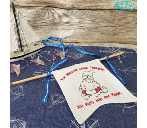 Stickdatei ITH - Seebär Gnom Wimpel "Kumm in"